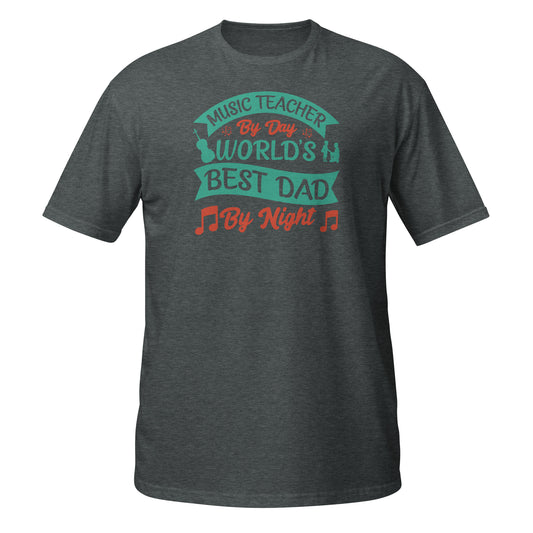 Camiseta para profesor de música de día, la mejor para el día y la noche
