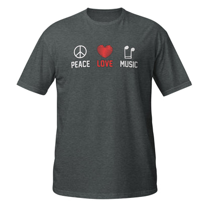 Camiseta de música Peace Love