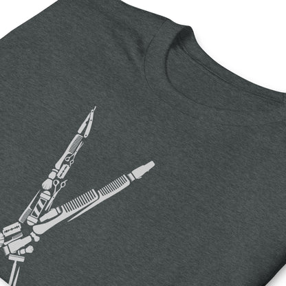 Camiseta gráfica con tijeras de peluquero