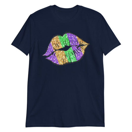 Camiseta con labios brillantes de Mardi Gras