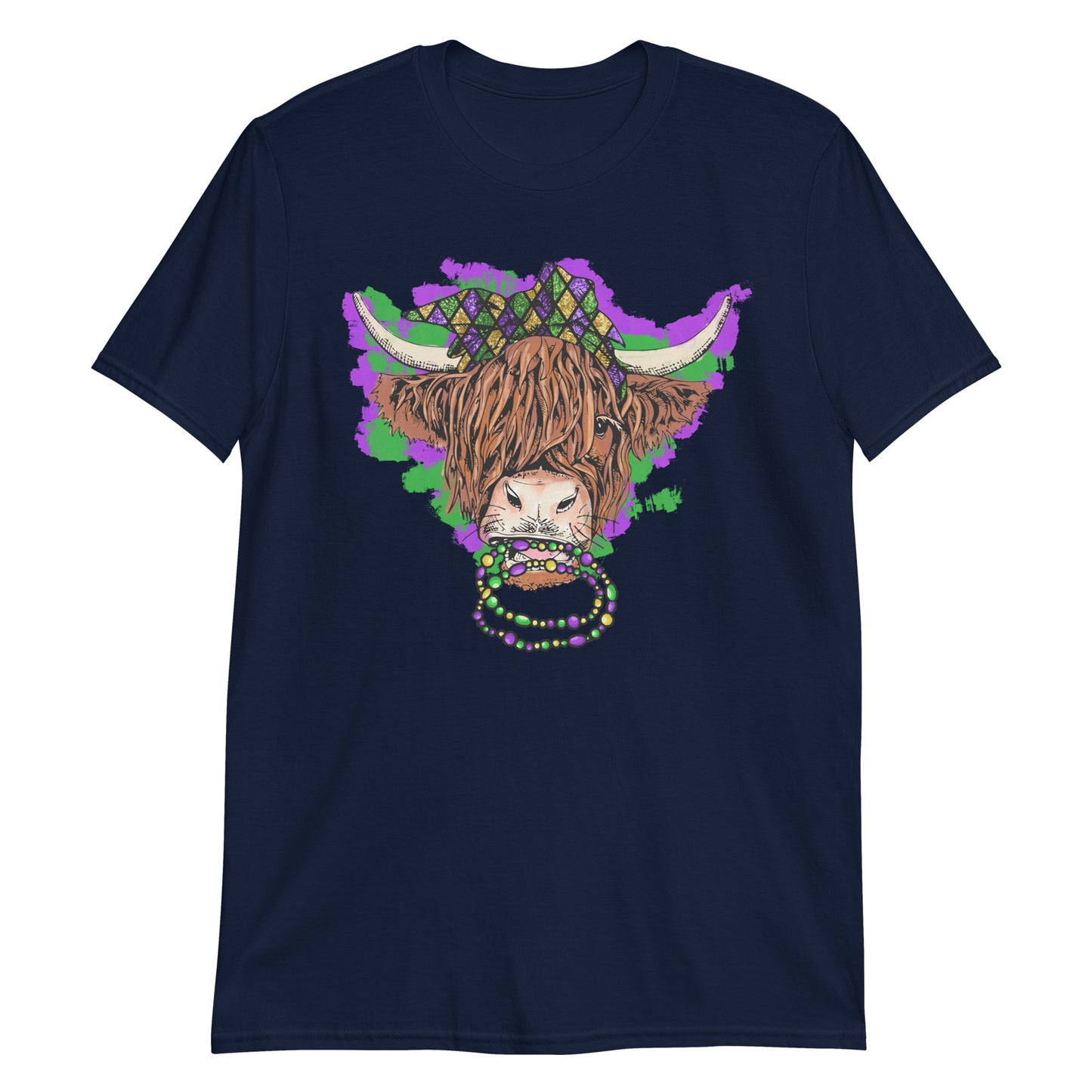 Mardi Gras Highland Cow T-Shirt