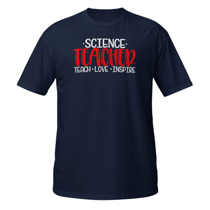 Camiseta de profesor de ciencias: Enseñar, amar, inspirar