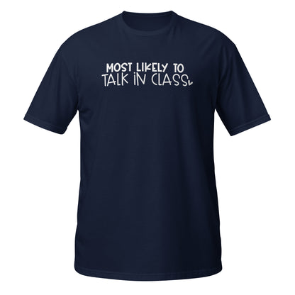 Camiseta con la probabilidad más alta de hablar en clase