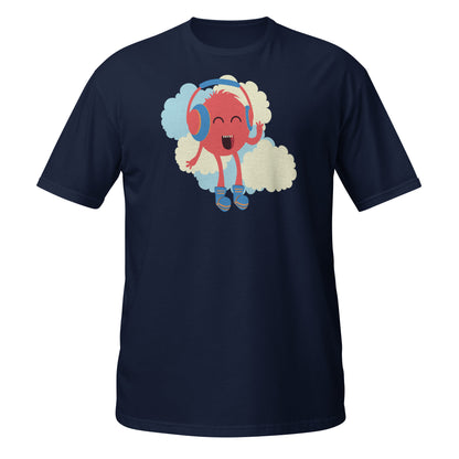 Camiseta de monstruo con ritmos musicales felices