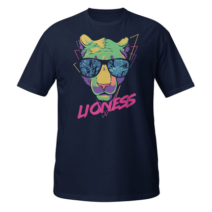 Camiseta gráfica con vibraciones retro de leona