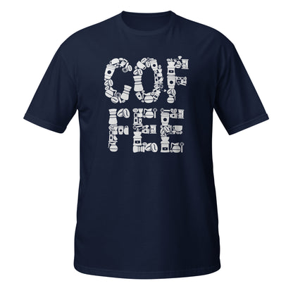 Camiseta gráfica con collage de amantes del café
