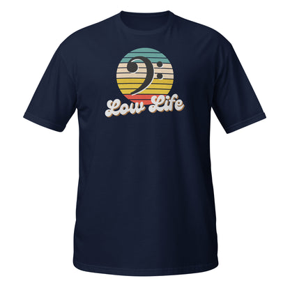 Camisa retro de clave de fa de la vida baja