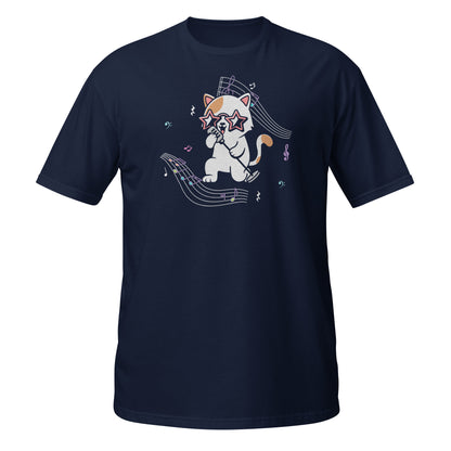 Camiseta de gatito cantante musical de estrella de rock