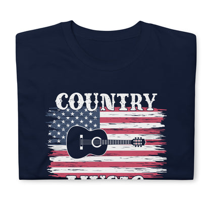 Camiseta con la bandera estadounidense y el orgullo de la música country
