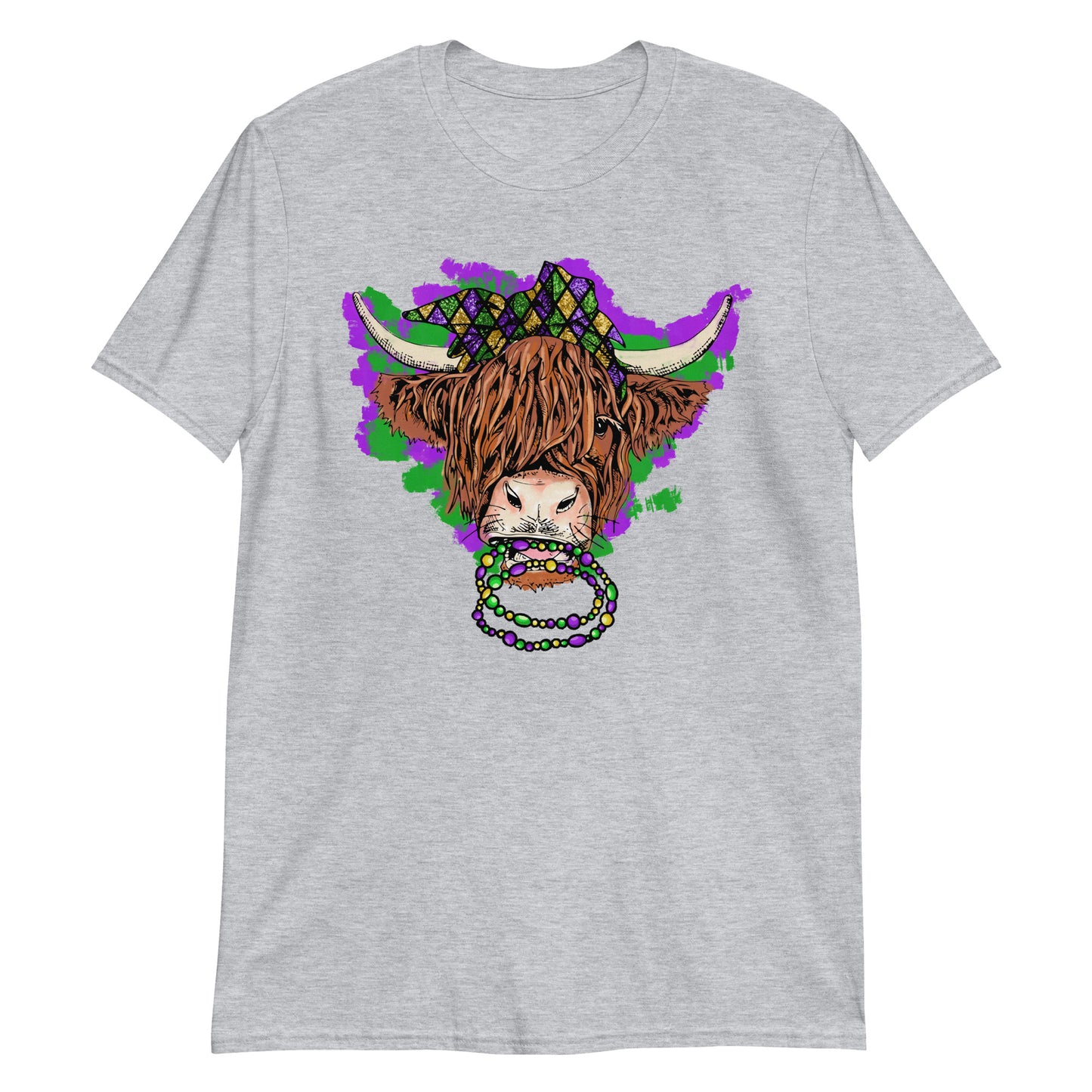 Mardi Gras Highland Cow T-Shirt