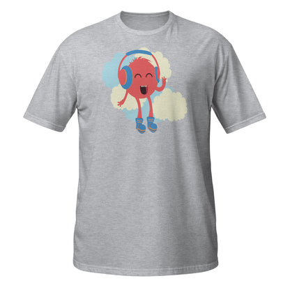 Camiseta de monstruo con ritmos musicales felices