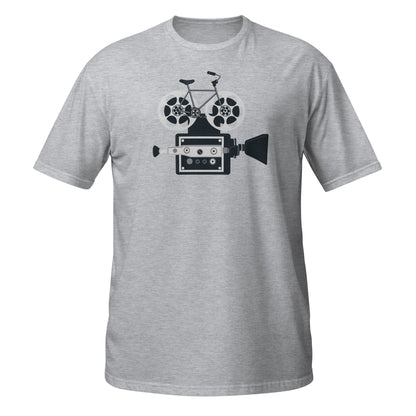 Camiseta gráfica de fusión de ciclismo y cine