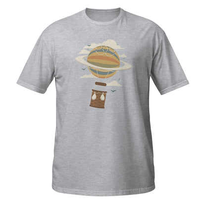 Camiseta gráfica de aventura en globo de Saturno