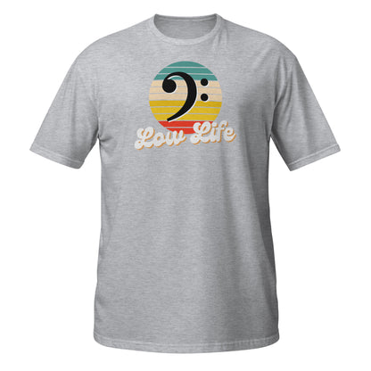 Camisa retro de clave de fa de la vida baja