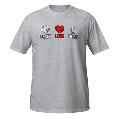 Camiseta de música Peace Love