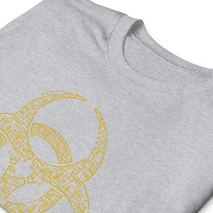 Camiseta gráfica de riesgo biológico tecnológico