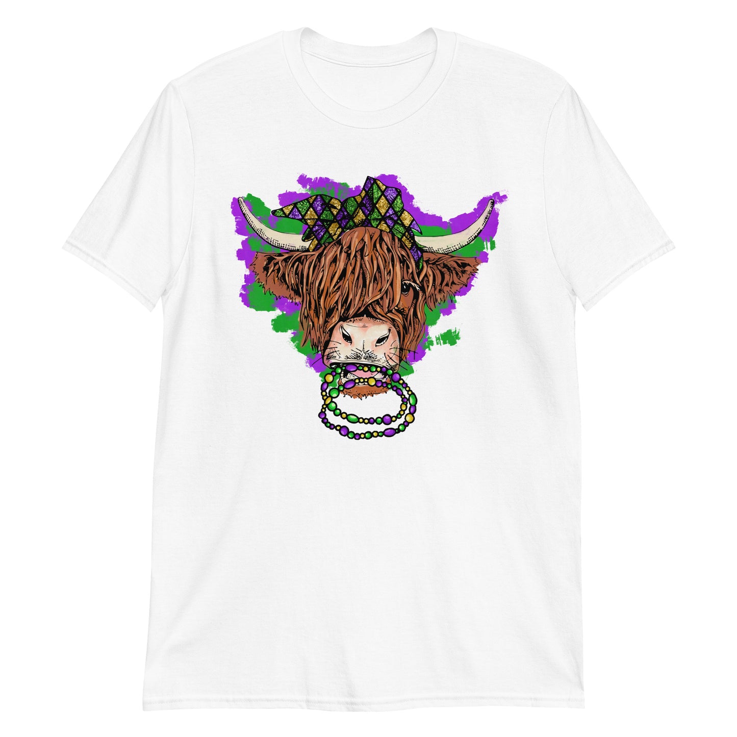 Mardi Gras Highland Cow T-Shirt