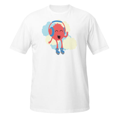 Camiseta de monstruo con ritmos musicales felices