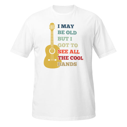 Puede que sea viejo, pero pude ver todas las bandas geniales. Camiseta de guitarra.