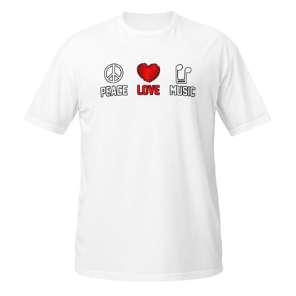 Camiseta de música Peace Love