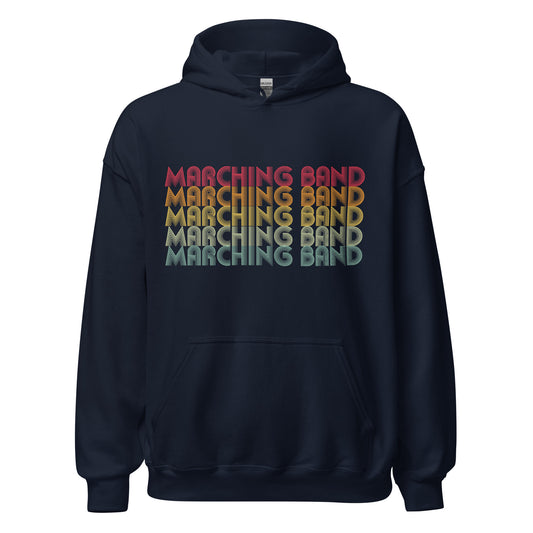 Sudadera retro con capucha de banda de música