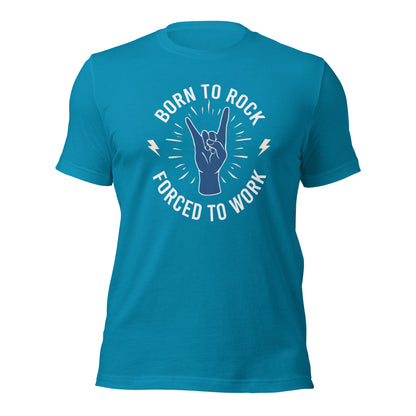 Camiseta "Nacido para el rock" - Obligado a trabajar