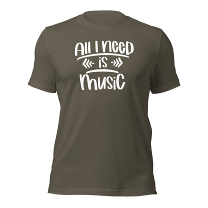 Camiseta "Todo lo que necesito es música"