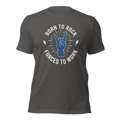 Camiseta "Nacido para el rock" - Obligado a trabajar