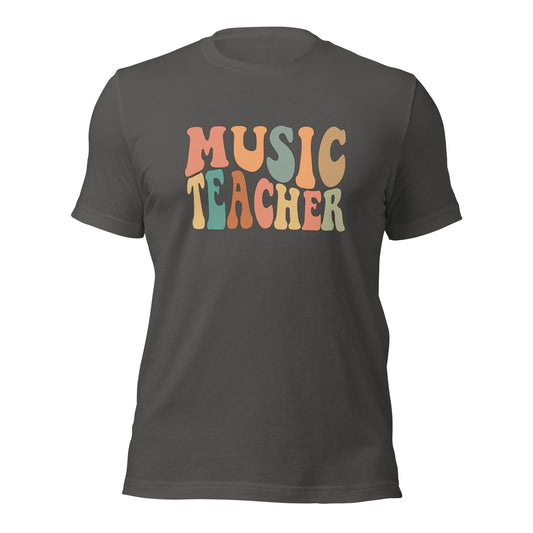 Retro Groovy Music Teacher Shirt