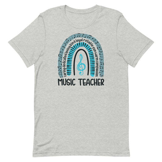 Music Teacher Blue Rainbow Shirt