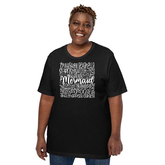 Camiseta gráfica tipográfica "Sueños de sirena"