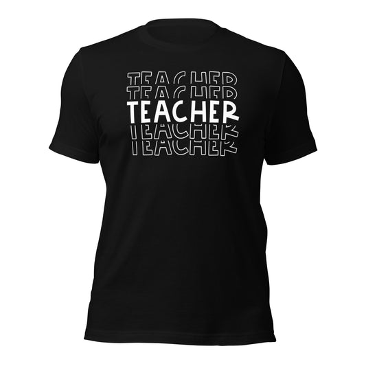 Teacher Repeat Bold Typography Shir