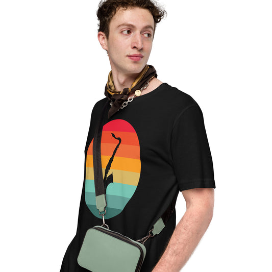 Camiseta con serenata de saxofón al atardecer