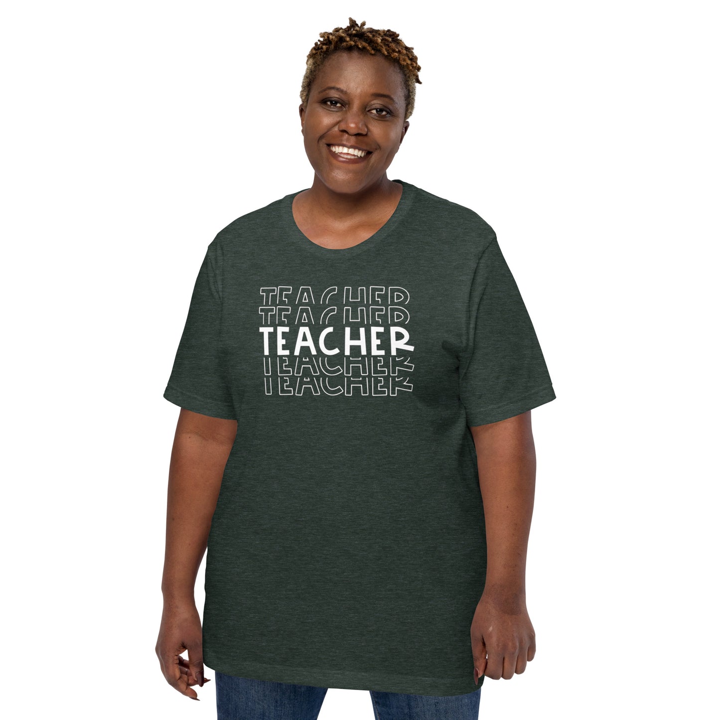 Teacher Repeat Bold Typography Shir