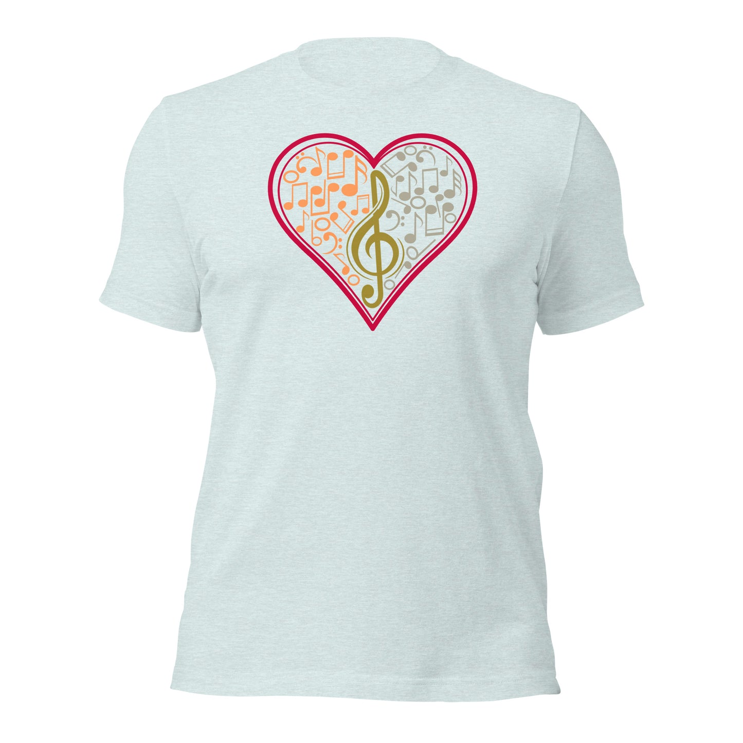 Treble Clef Heart Musical Notes Shirt