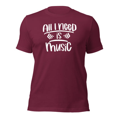 Camiseta "Todo lo que necesito es música"