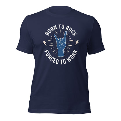 Camiseta "Nacido para el rock" - Obligado a trabajar