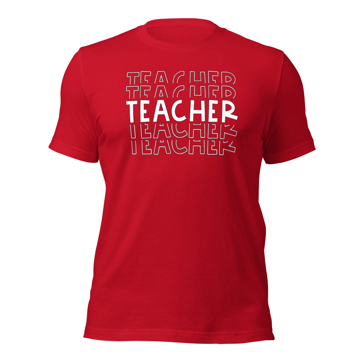 Teacher Repeat Bold Typography Shir