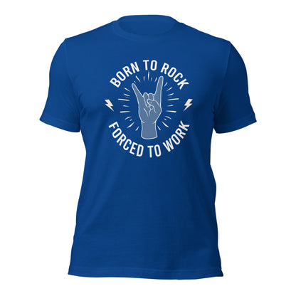 Camiseta "Nacido para el rock" - Obligado a trabajar
