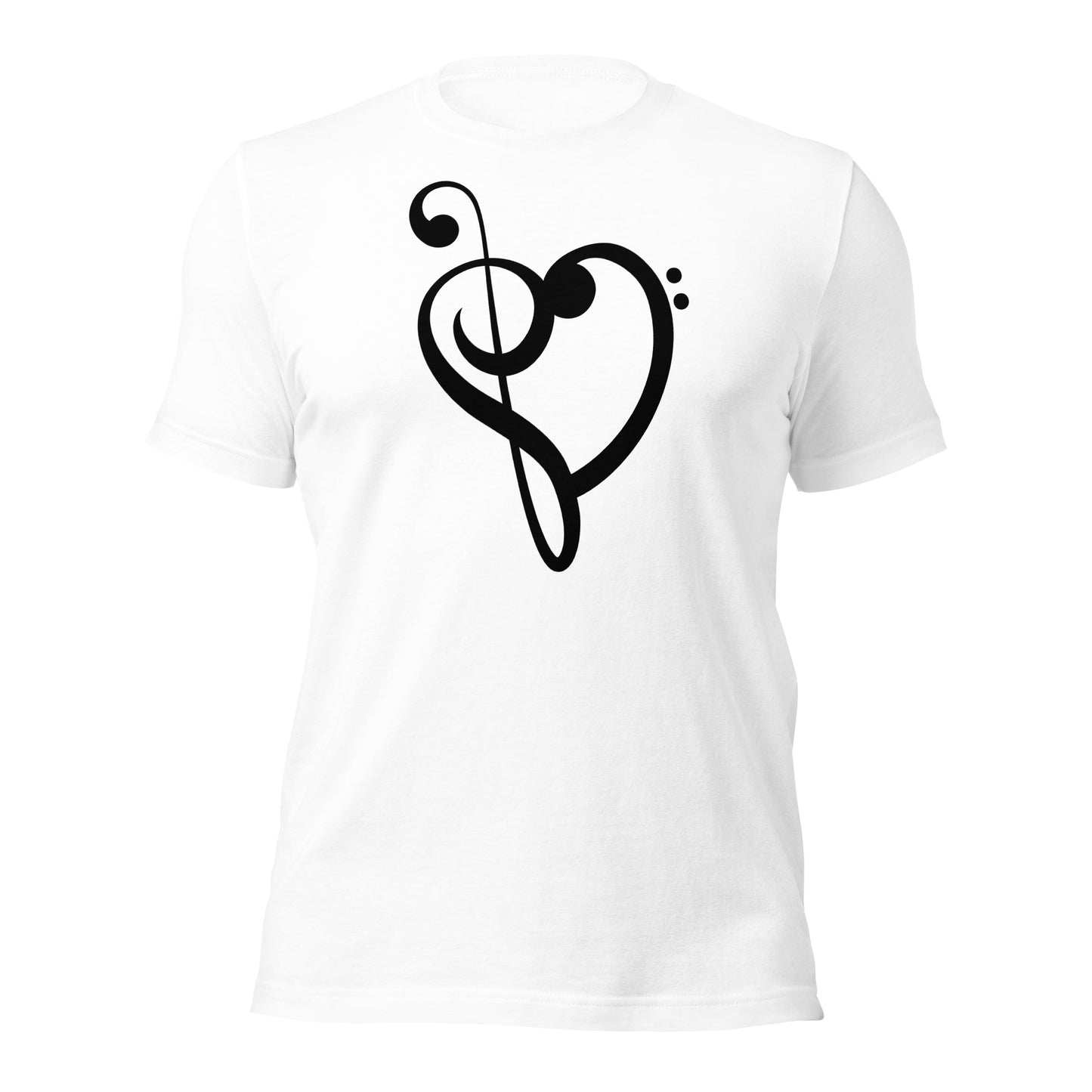 Harmonious Heart: Treble Clef & Bass Clef Shirt