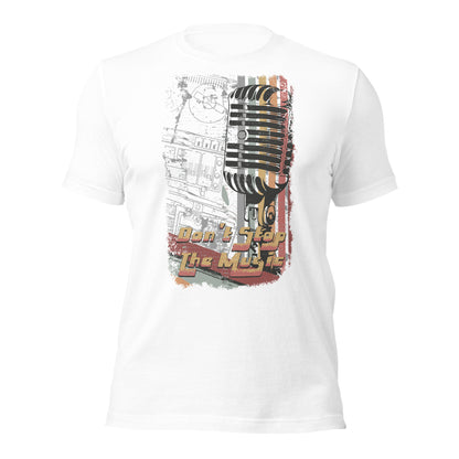 Camiseta retro "No pares la música"