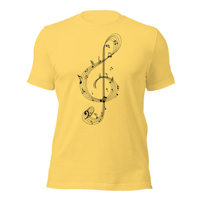 Camiseta con clave de sol y melodía caprichosa