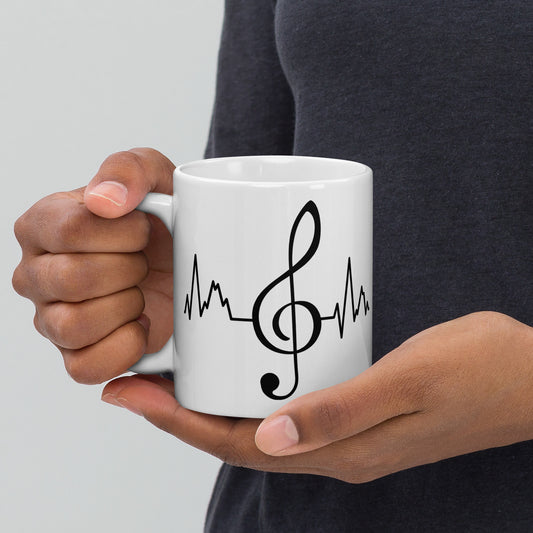 Treble Clef Heartbeat Mug