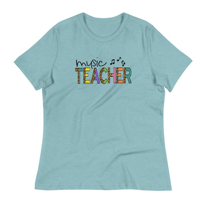 Camiseta con estampado de leopardo para profesor de música