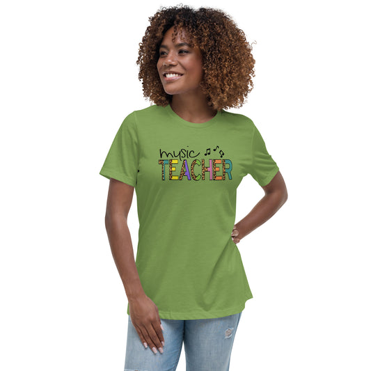 Camiseta con estampado de leopardo para profesor de música