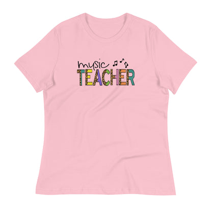 Camiseta con estampado de leopardo para profesor de música